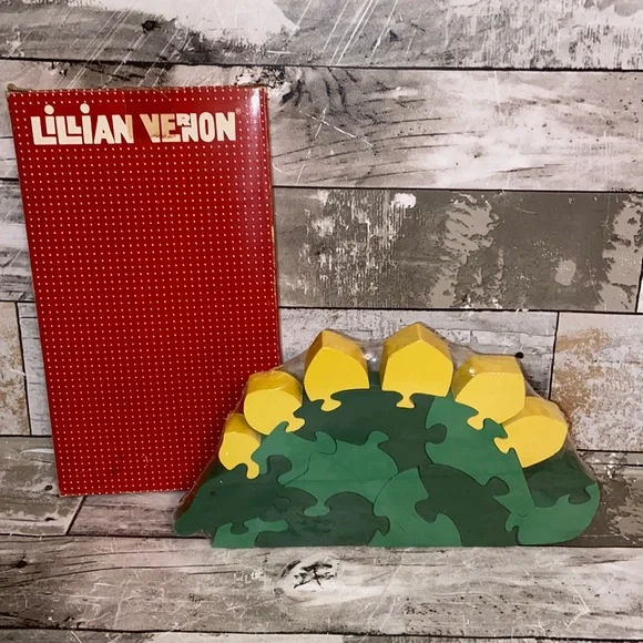 Vintage Toys Vintage New Sealed Lilian Vernon Wooden Dinosaur